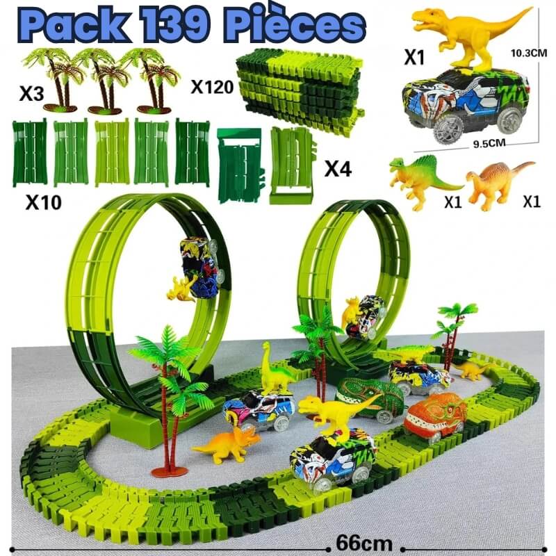 circuit voiture enfant JurassicCars 139pcs