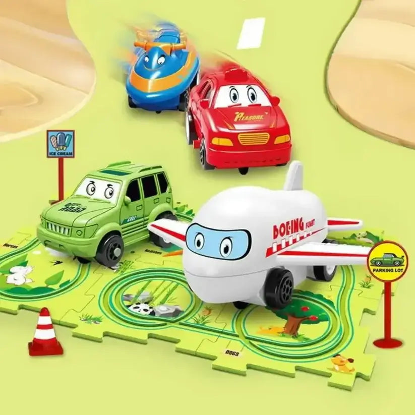 circuit voiture enfant railcar vert