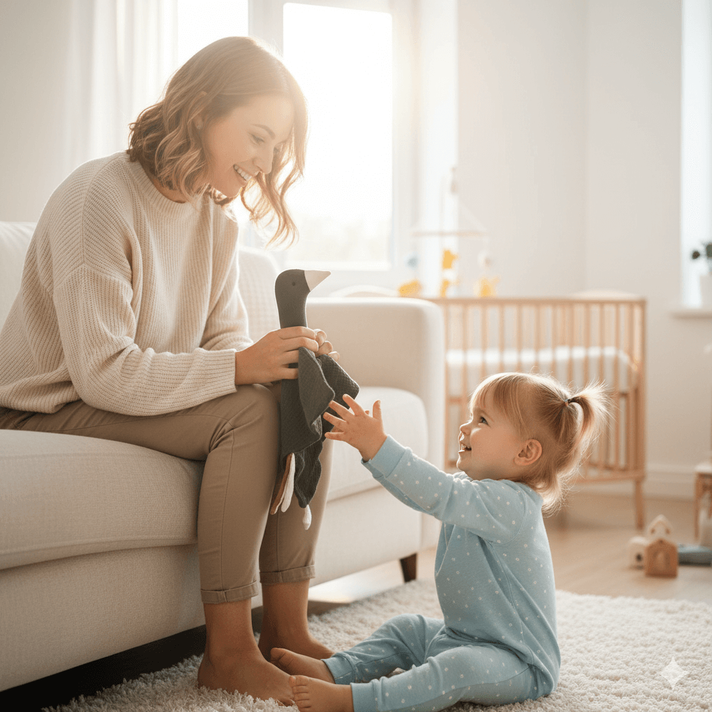 doudou bébé fille oie maman