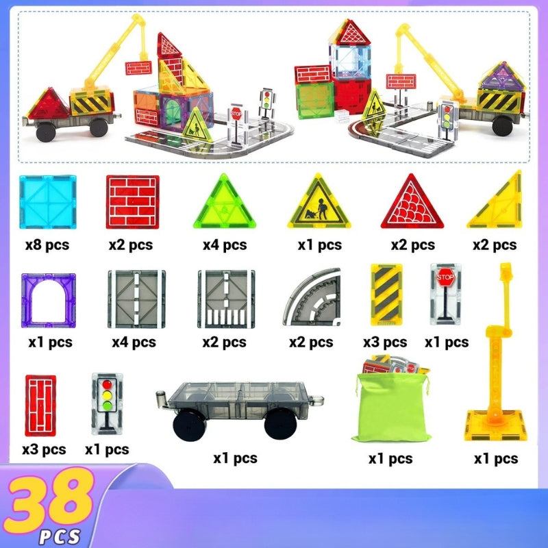 jeu construction magnétique batisseur 38 pièces