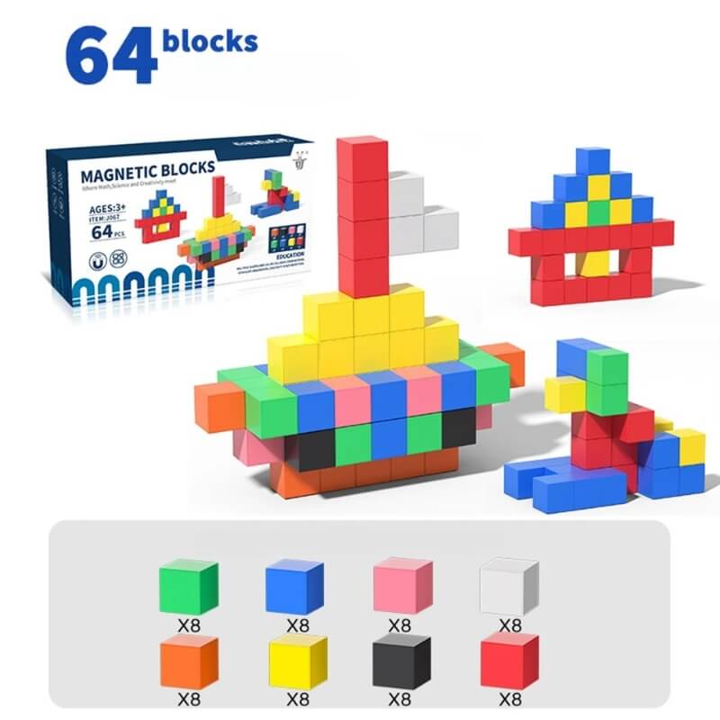 Jeu construction magnétique Cubique 64 pcs