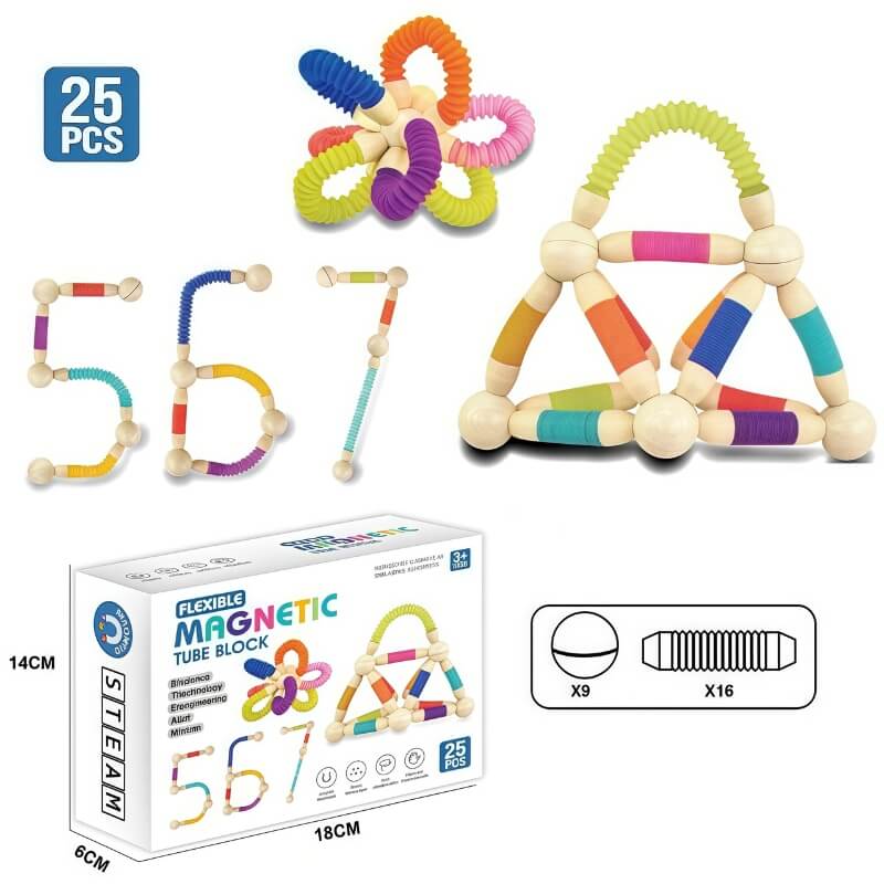 Jeu construction magnétique FlexiBlocs 25pcs