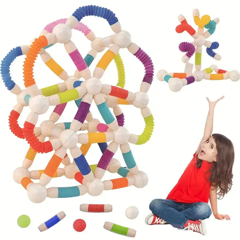 Jeu construction magnétique FlexiBlocs fille tour