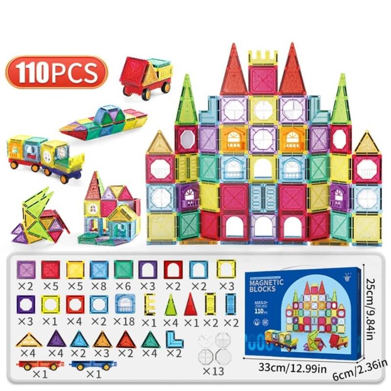 jeu construction magnétique magnetimonde 110pcs