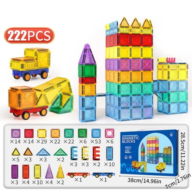 jeu construction magnétique magnetimonde 222pcs