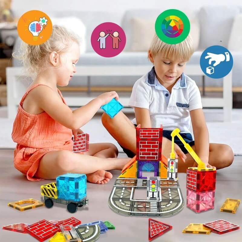 jeu construction magnétique travaux motricité
