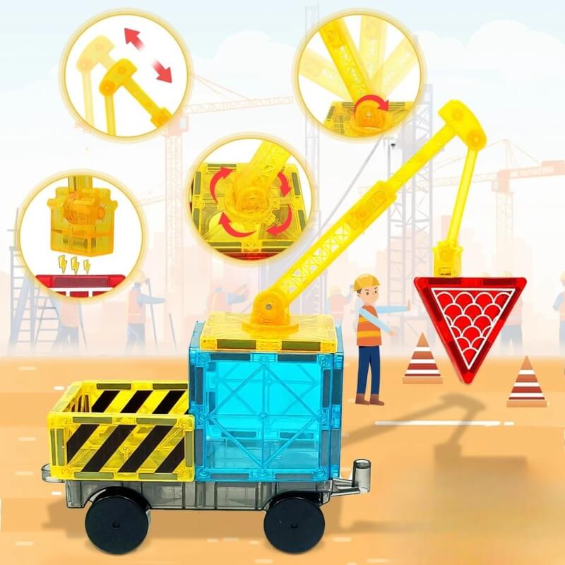 jeu construction magnétique travaux chantier