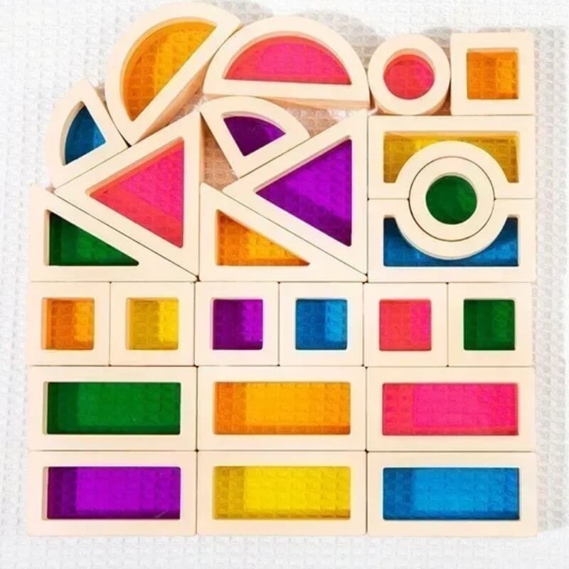 Jeu de construction en bois LumiBlocs blocs
