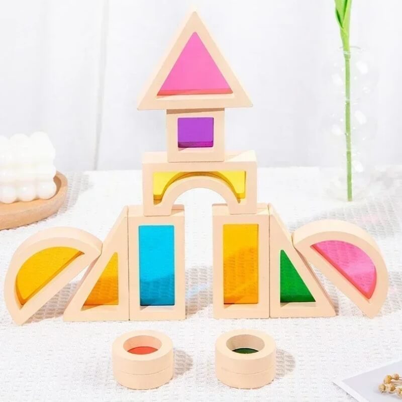 Jeu de construction en bois LumiBlocs chateau