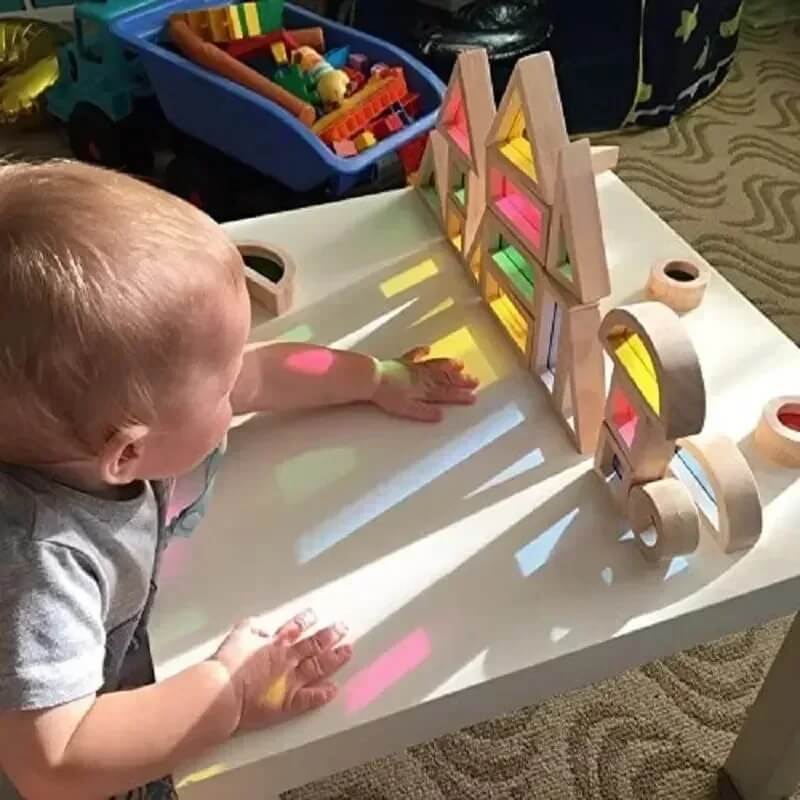 Jeu de construction en bois LumiBlocs lumineux