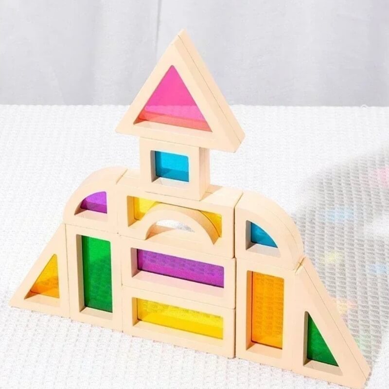Jeu de construction en bois LumiBlocs pyramide