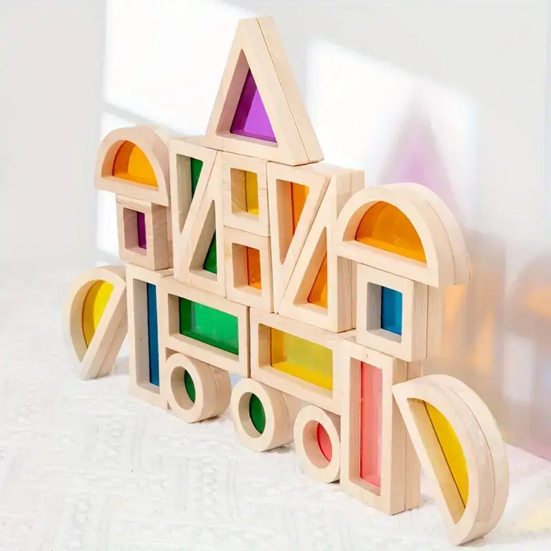 jeu de construction en bois lumiblocs waw