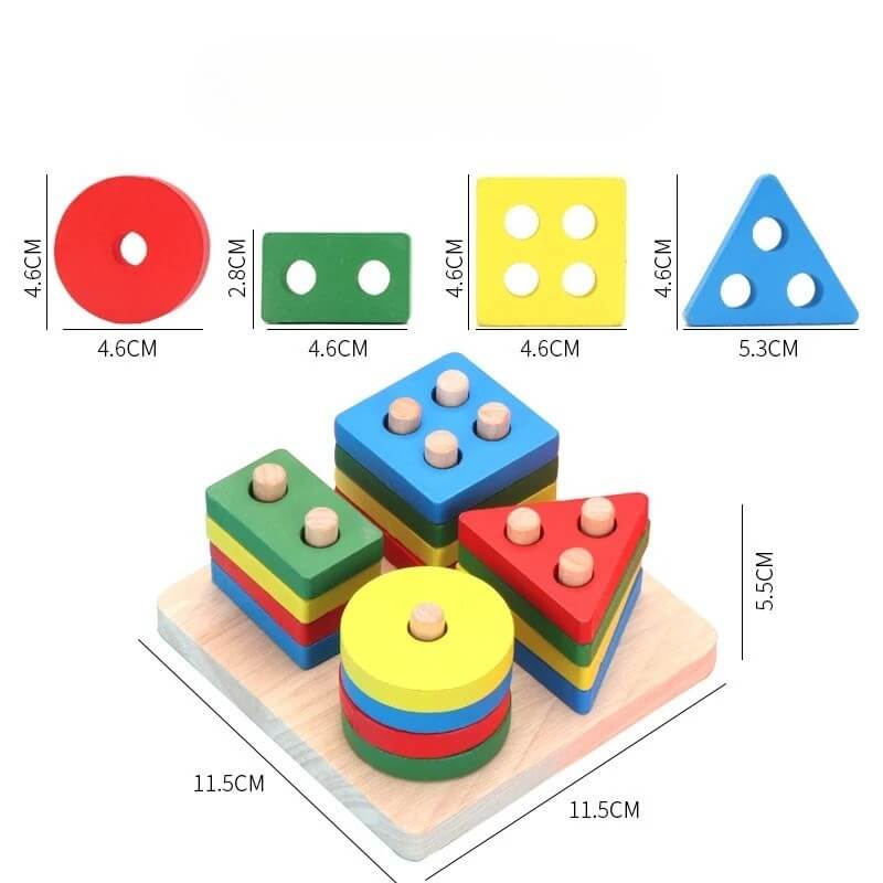 jeu de construction en bois tri malin taille