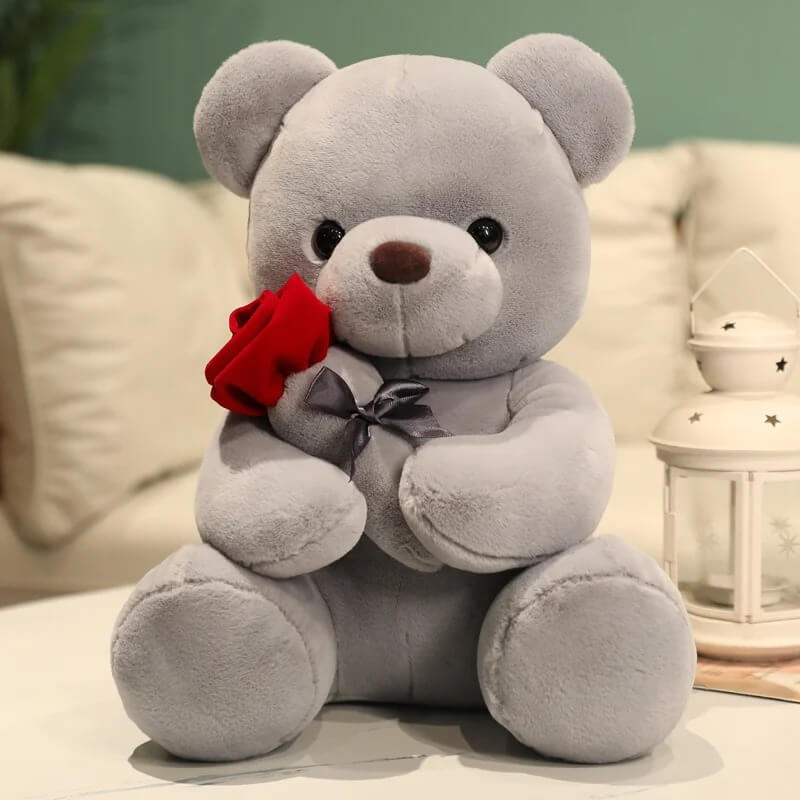ours en peluche rosinours gris
