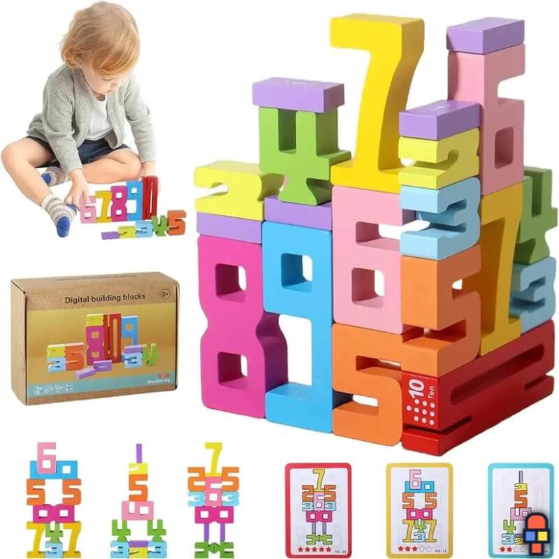 Jeu de construction en bois chiffres principale